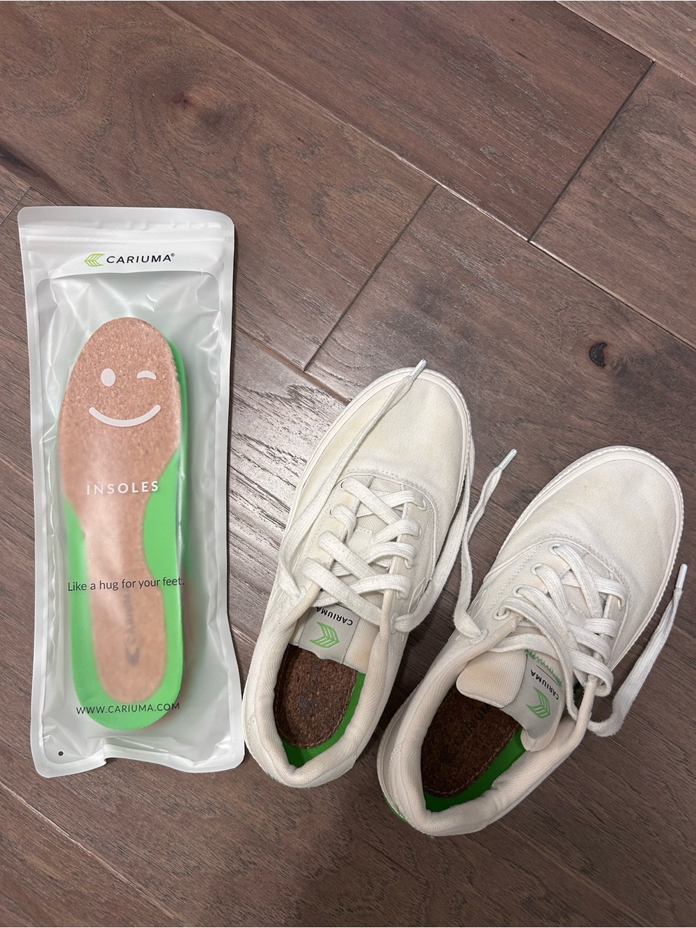 Cariuma White Canvas Sneakers with Extra Set of Insoles-Women Size 8